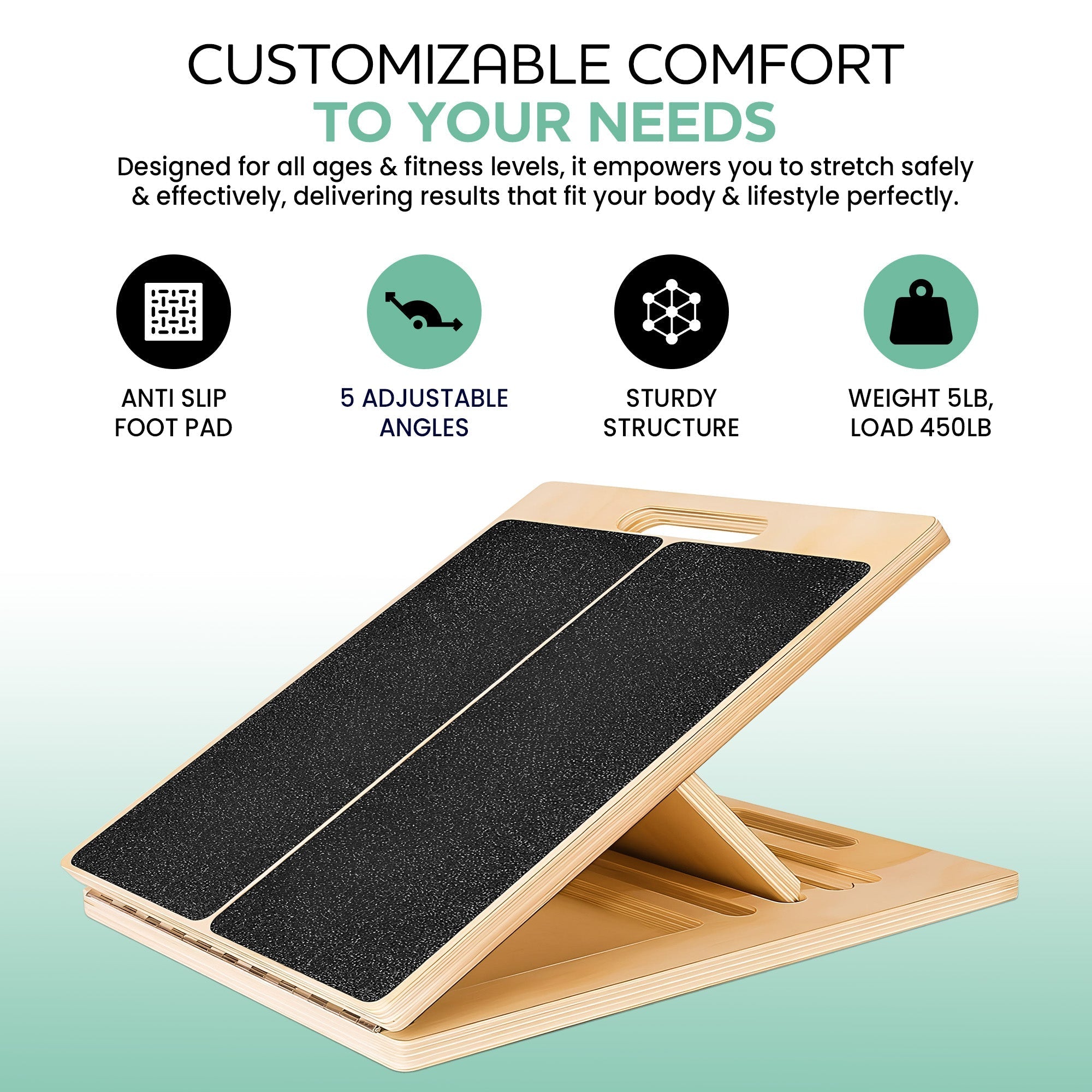 FlexEase — Adjustable Wooden Stretch Board
