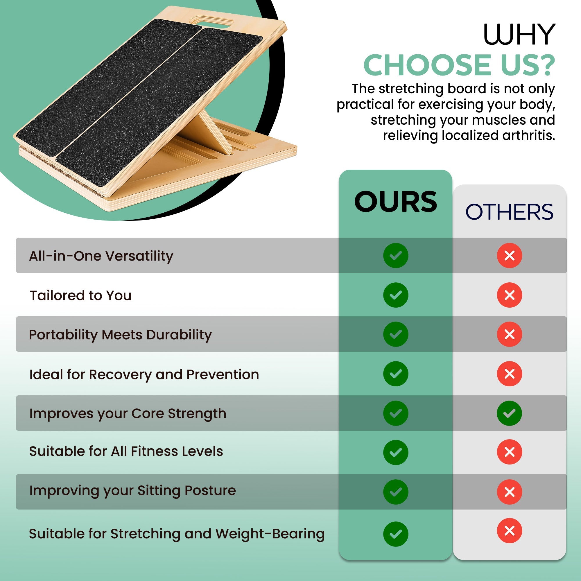 FlexEase — nastaviteľná drevená naťahovacia doska