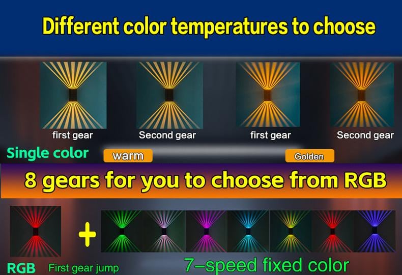 Arandelas externas solares de LED com iluminação para cima e para baixo