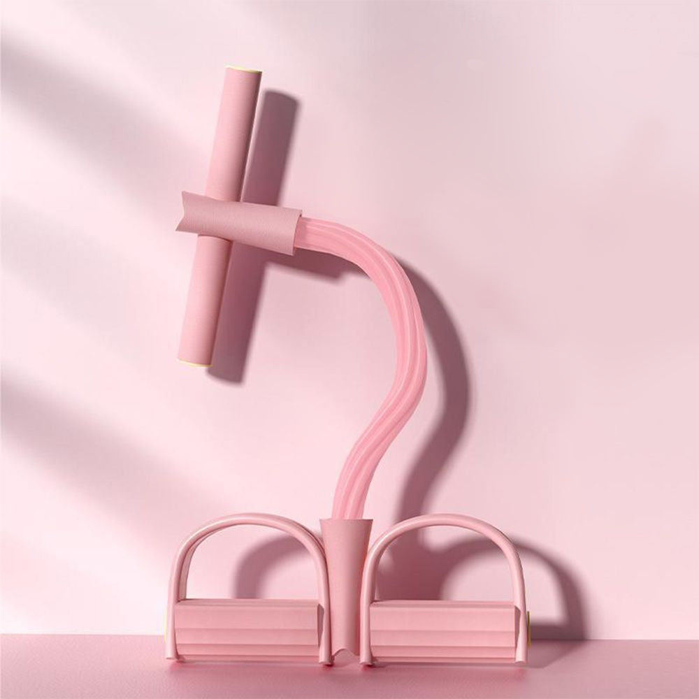 Ejercitador con banda de resistencia y pedales para entrenar en casa y tonificar