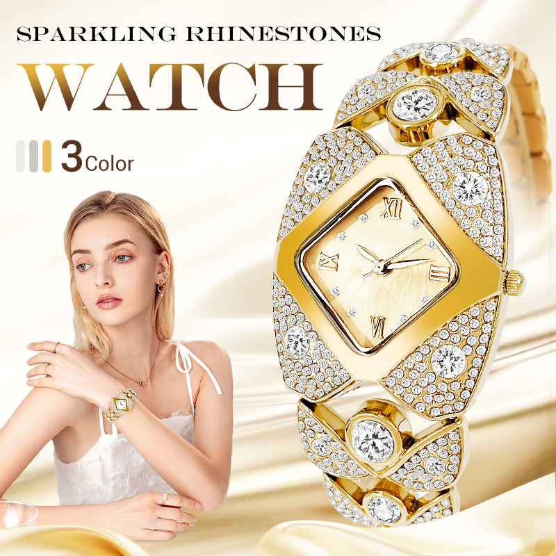 Elegant Vintage-Style Stone Accent Watch