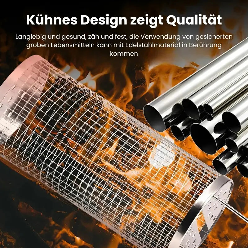 Cestello per griglia in acciaio inossidabile rotante