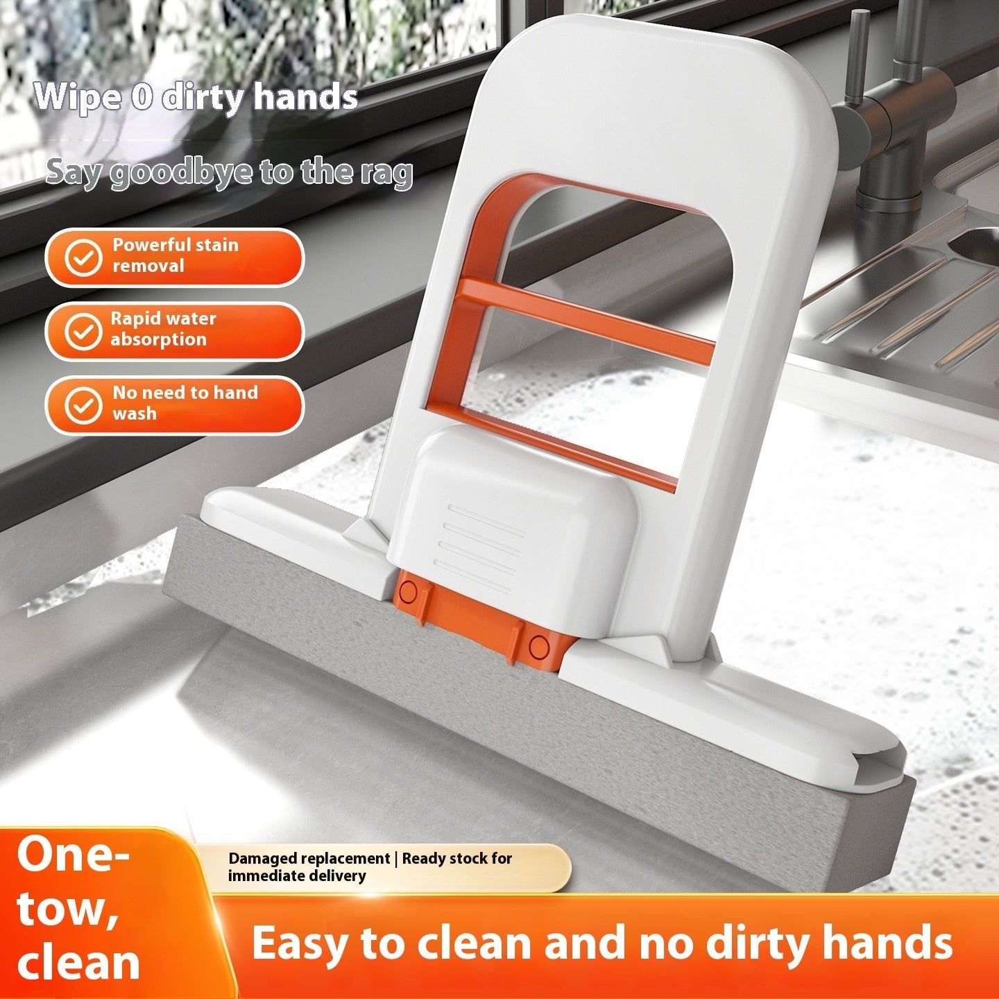 Mini Foldable Sponge Mop for Countertops Windows and Small Spaces