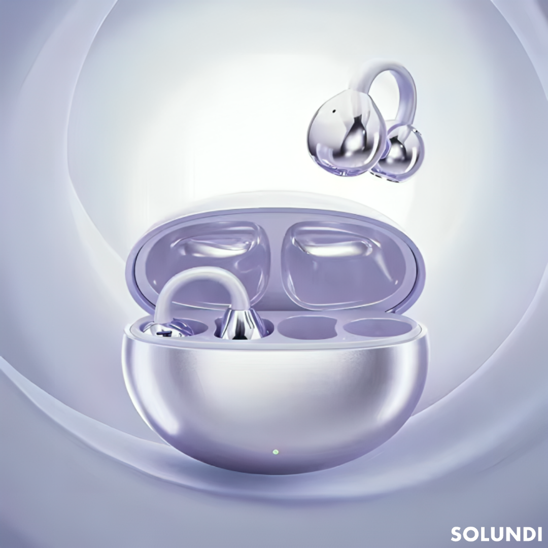 OpenBeats – avoimen korvan langattomat klipsikuulokkeet latauskotelolla