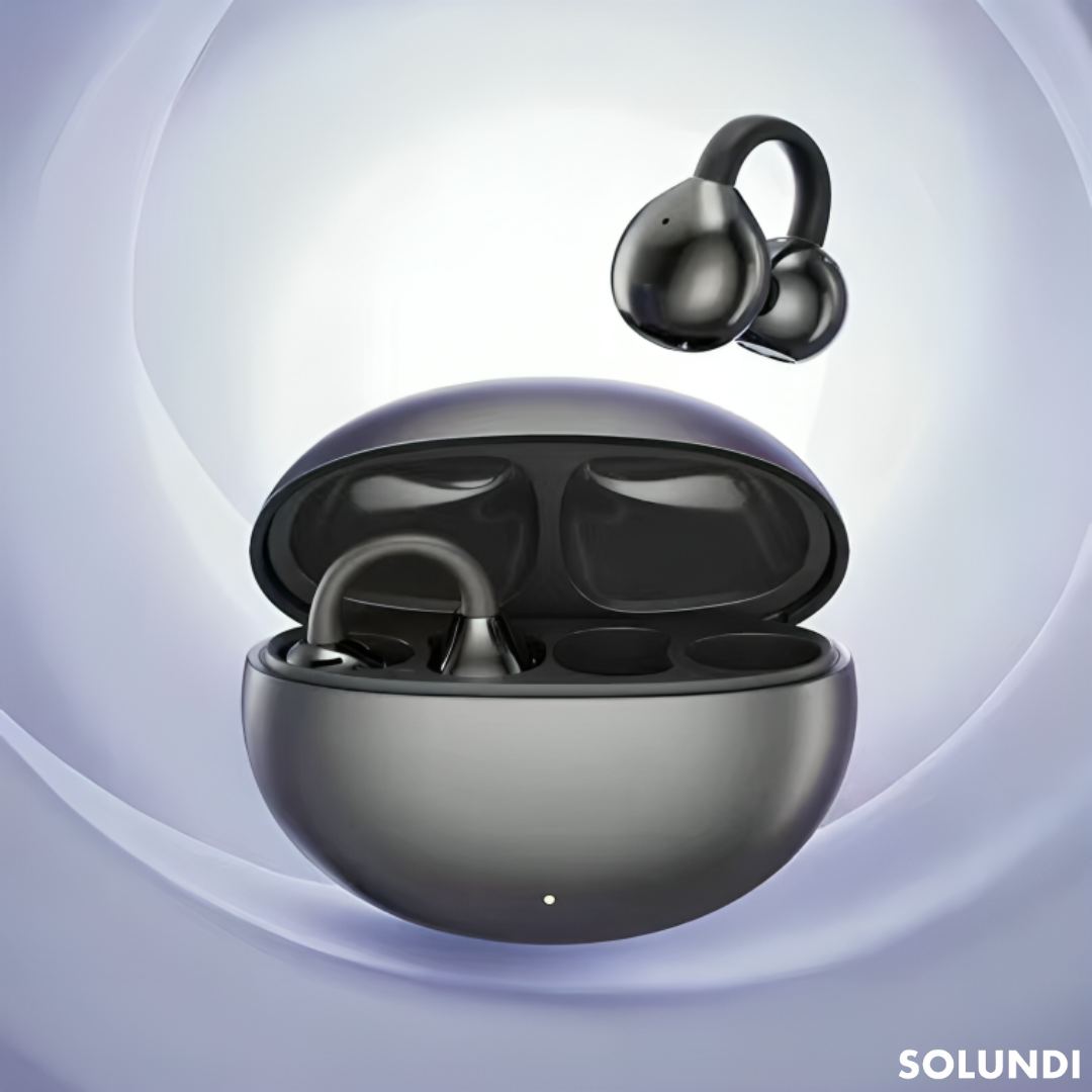 OpenBeats – avoimen korvan langattomat klipsikuulokkeet latauskotelolla