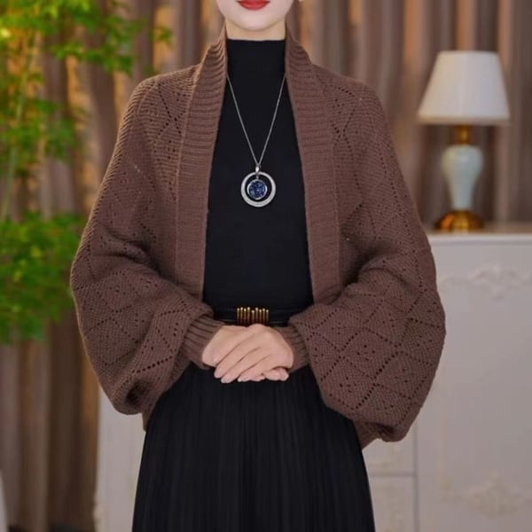 Chameleon Wrap Open-Front Knit Cardigan