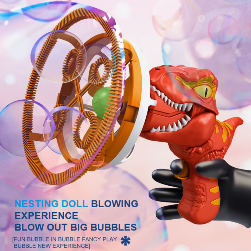 MiniDino Portable Dinosaur Bubble Blaster Toy