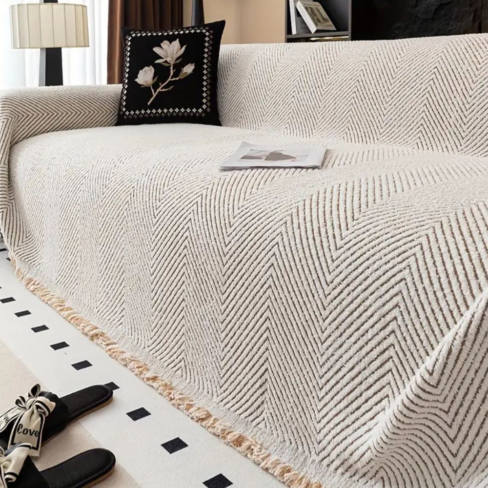 LumiWeave - Herringbone Sofa Cover Throw