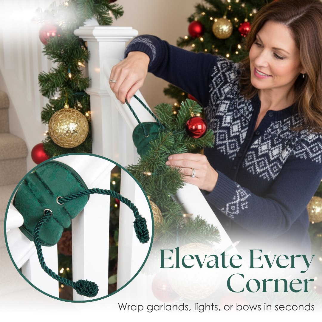 Állítható girlandakasztó lépcsőkorlátra és korlát díszítéséhez