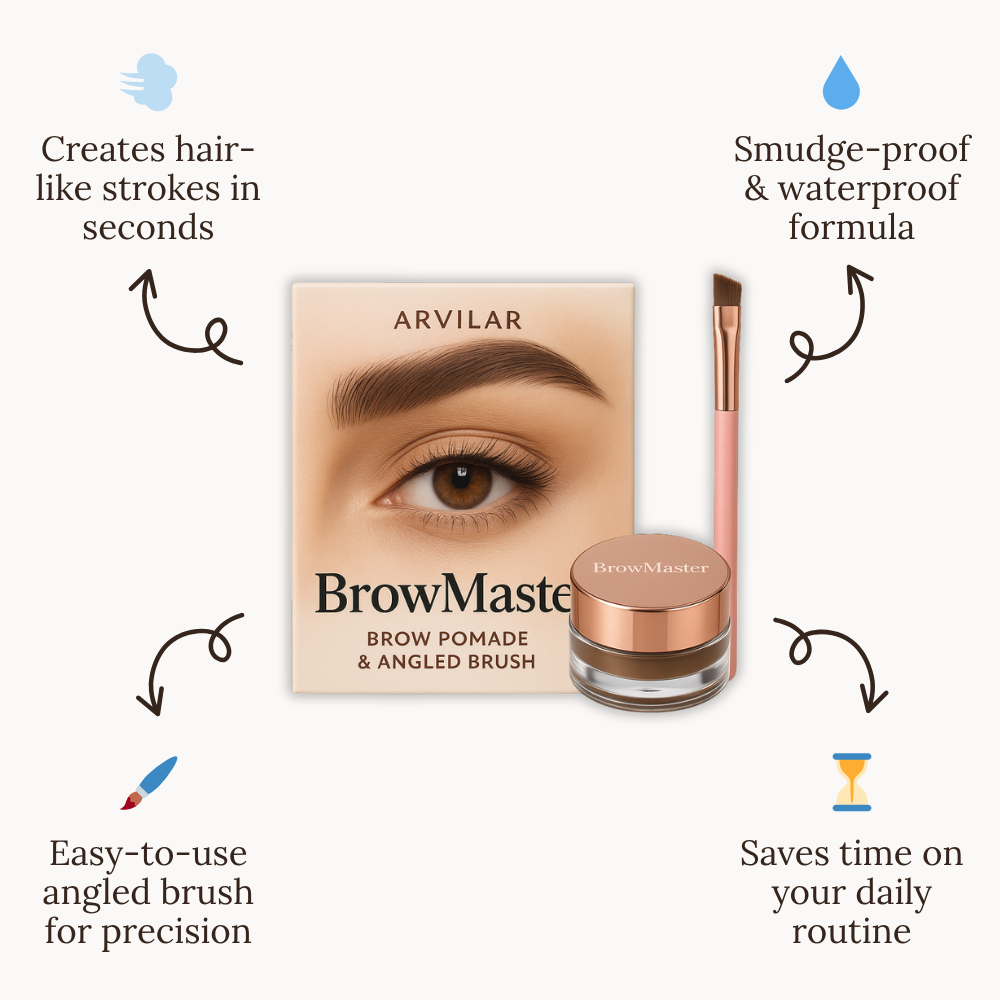 BrowMaster - Pomada para Cejas con Brocha de Precisión Kit de Maquillaje