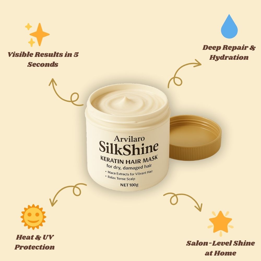 SilkShine - Masque capillaire à la kératine pour des cheveux lisses et brillants