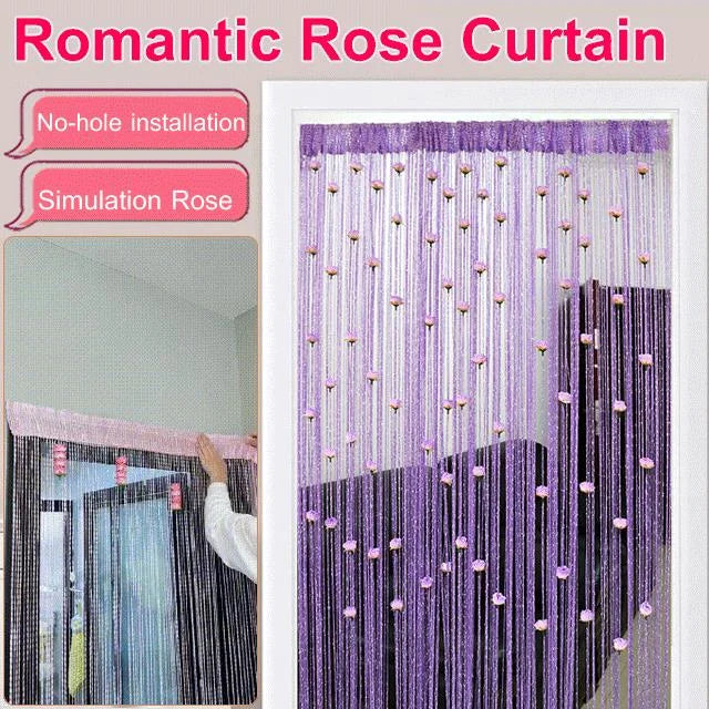 FloralGrace Decorative Rose String Curtains