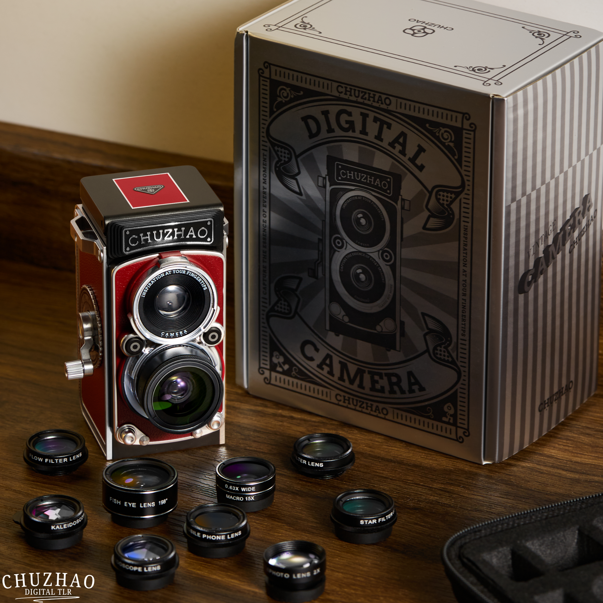 LuminaVue TLR 2.0 — Kit de lentes para teléfono con cámara retro para fotografía móvil creativa