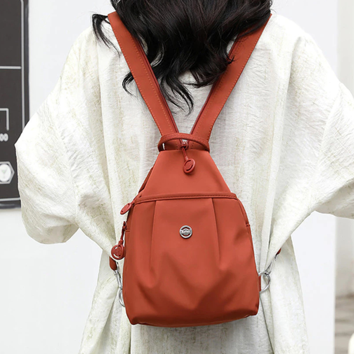 2-Way Commuter Backpack Crossbody Bag for Daily Use