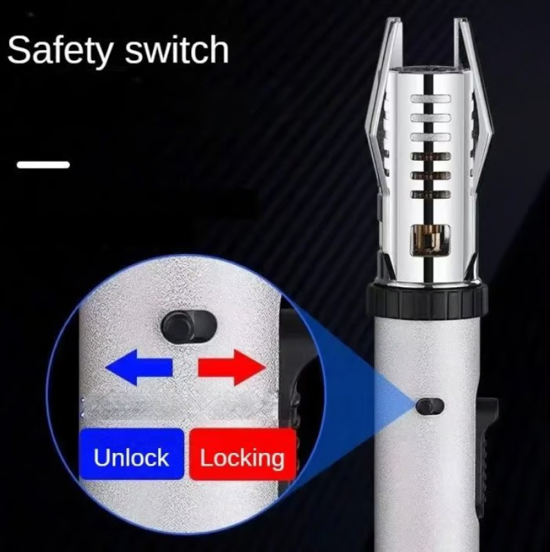 Refillable Jet Flame Lighter with Safety Lock