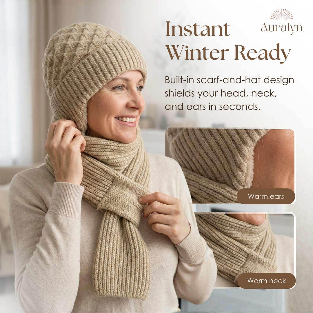 Dámska pletená súprava čiapky a šálu do chladného počasia