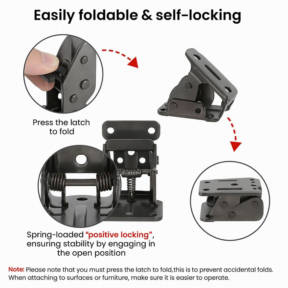 FlexiLock – Selbstverriegelnde 90°-Klappschaniere für Möbelprojekte