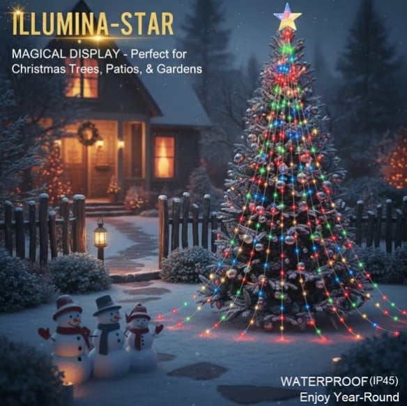 Luzes para Árvore em Cascata Starlight