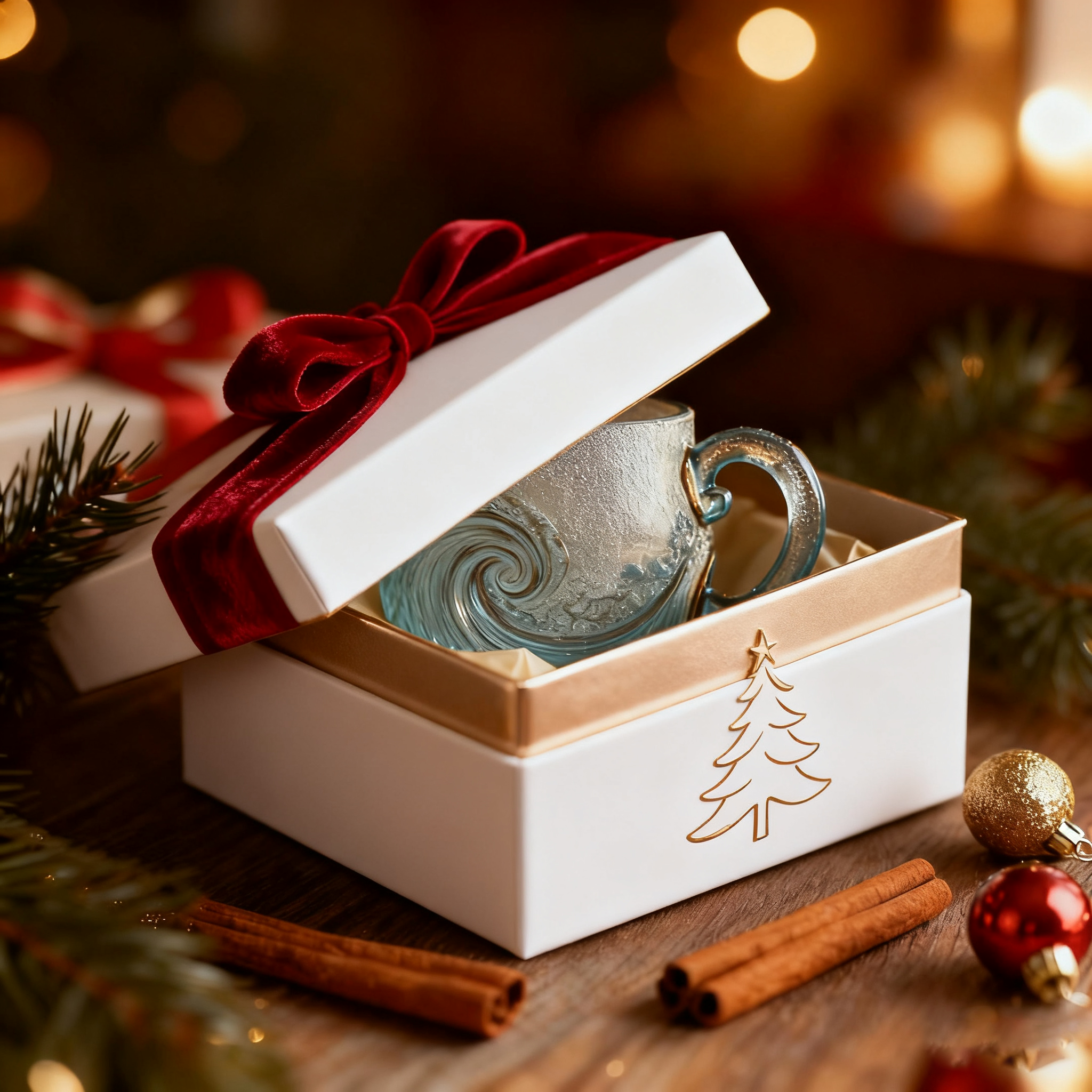 Szklany kubek inspirowany oceanem ze skręcanym wzorem