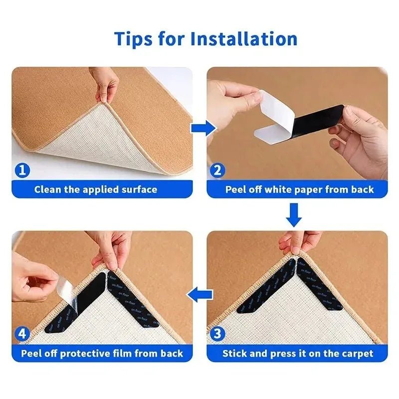 GripLock — Self Adhesive Rug Grippers for Carpet Corners