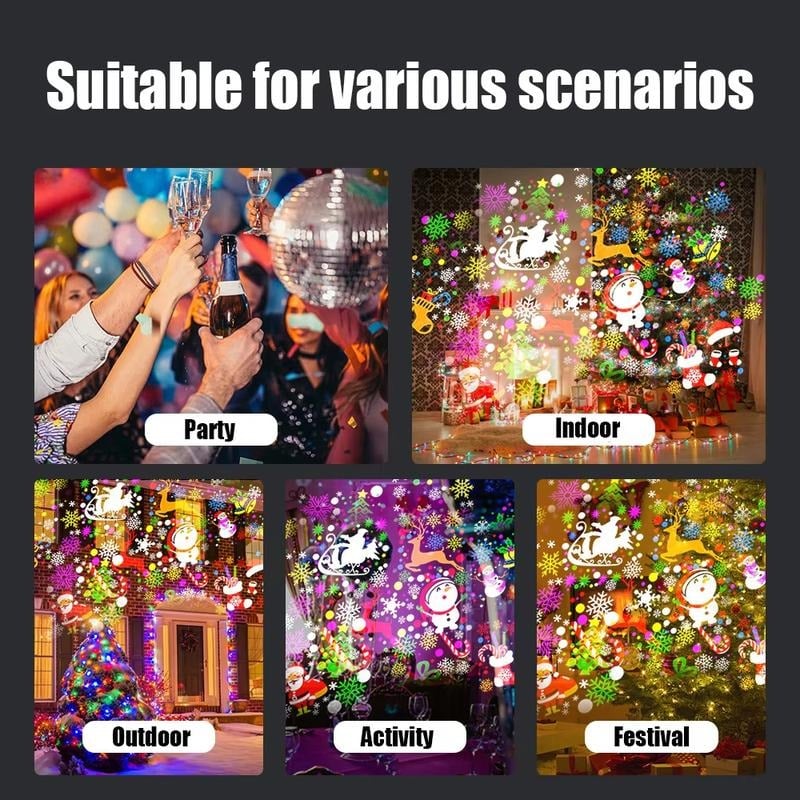 Świąteczna lampa projekcyjna LED