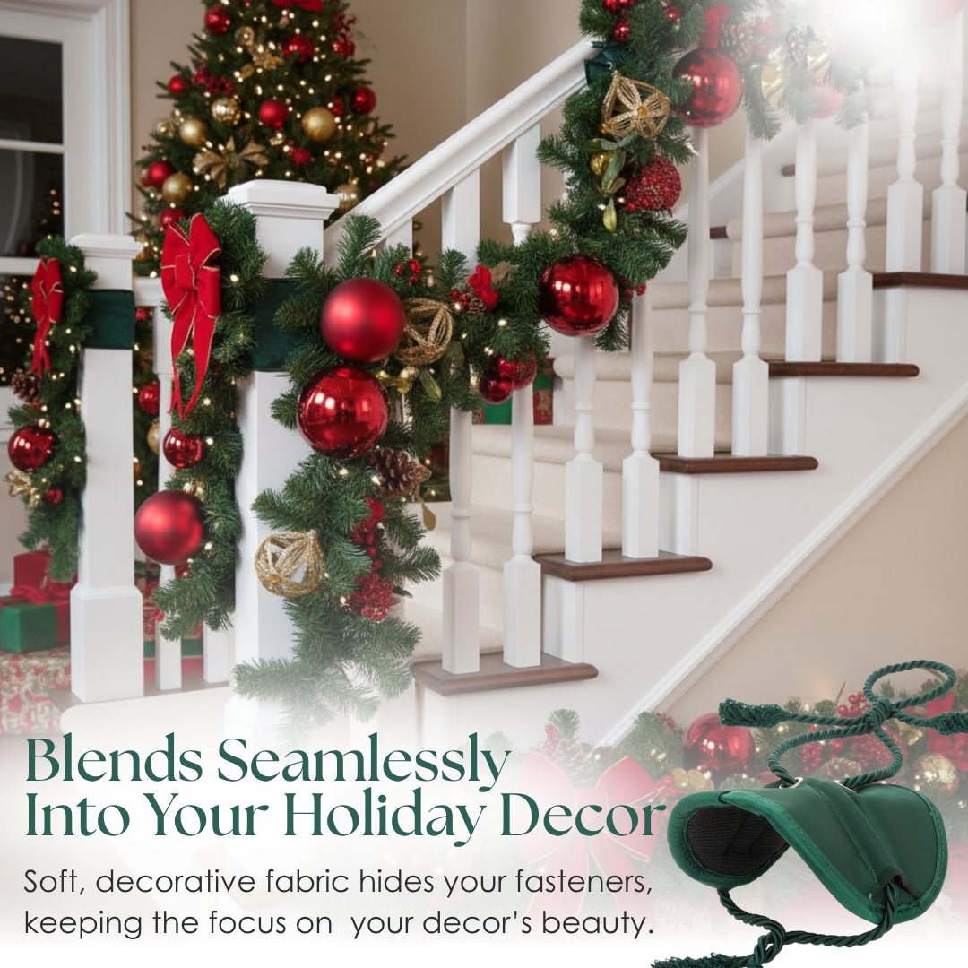 Állítható girlandakasztó lépcsőkorlátra és korlát díszítéséhez