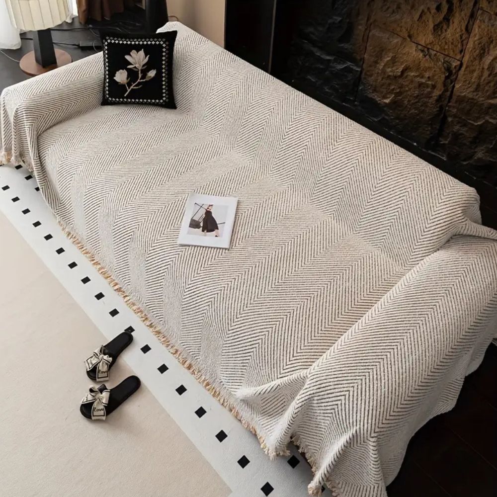LumiWeave - Herringbone Sofa Cover Throw
