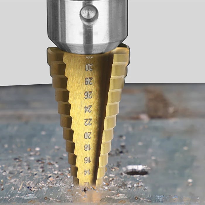 BladeForce Pro — Titanium-Coated Step Drill Bit Set for Metal, Wood, and Plastic