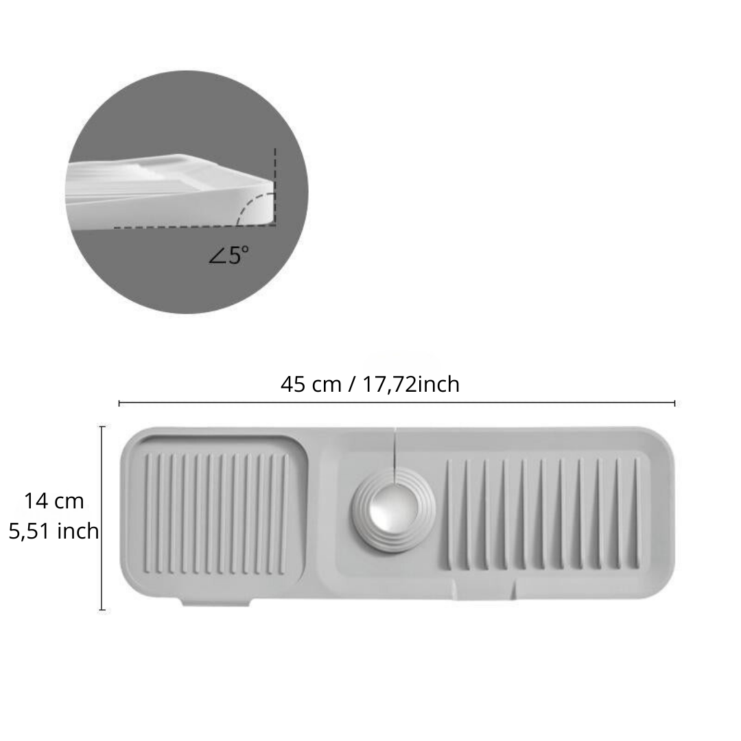 HydroGuardX — Sink Organizer Mat with Drain Tray for Kitchen & Bathroom Use