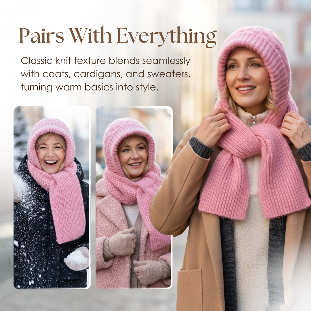 Dámska pletená súprava čiapky a šálu do chladného počasia