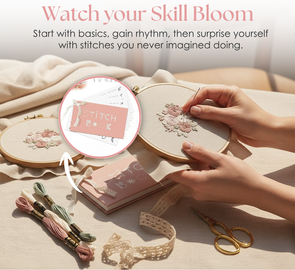 Praktisches Lernset für Stickerei-Anfängerinnen und -Anfänger