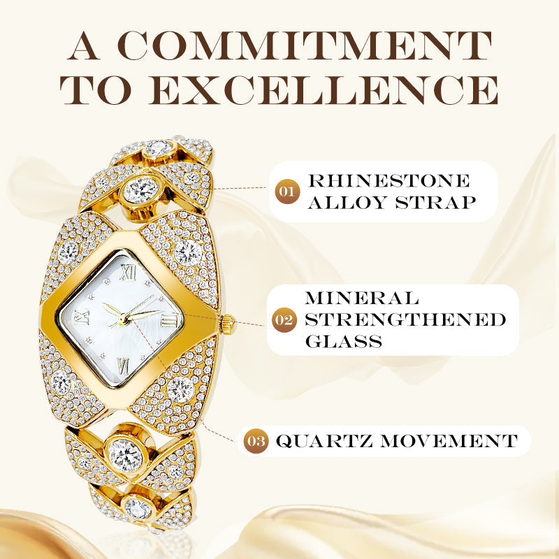 Elegant Vintage-Style Stone Accent Watch