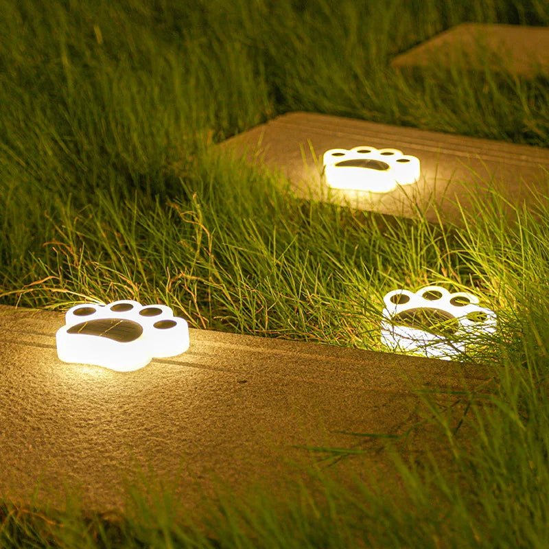 LumaPride — Solar Paw Print Garden Pathway Lights Set
