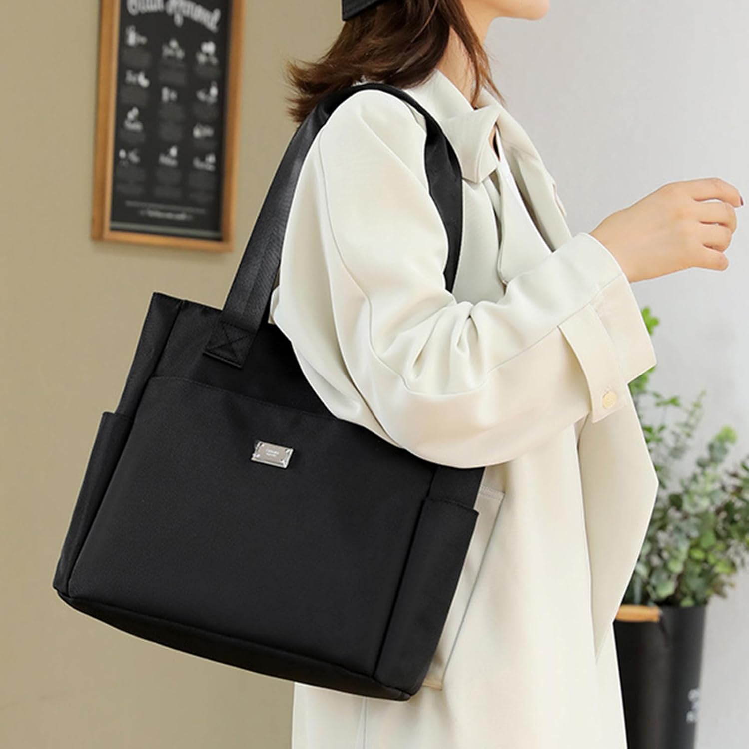 Spacious Everyday Shoulder Tote Bag with Wide Straps