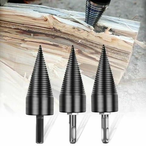 SplitForce – Drill Cone Wood Splitter with 4 Handles