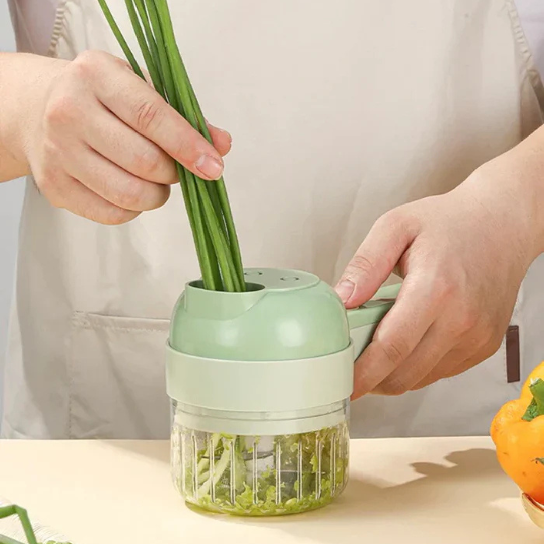 4-in-1 manuaalinen ruoan silppuri – vihannesleikkuri, valkosipulimurskain ja keittiön esivalmistelutyökalu