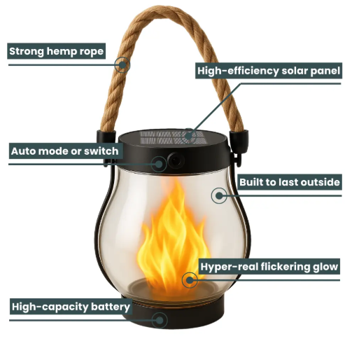 Luma - FlickSolar Flame Lantern for Outdoor and Garden Lighting