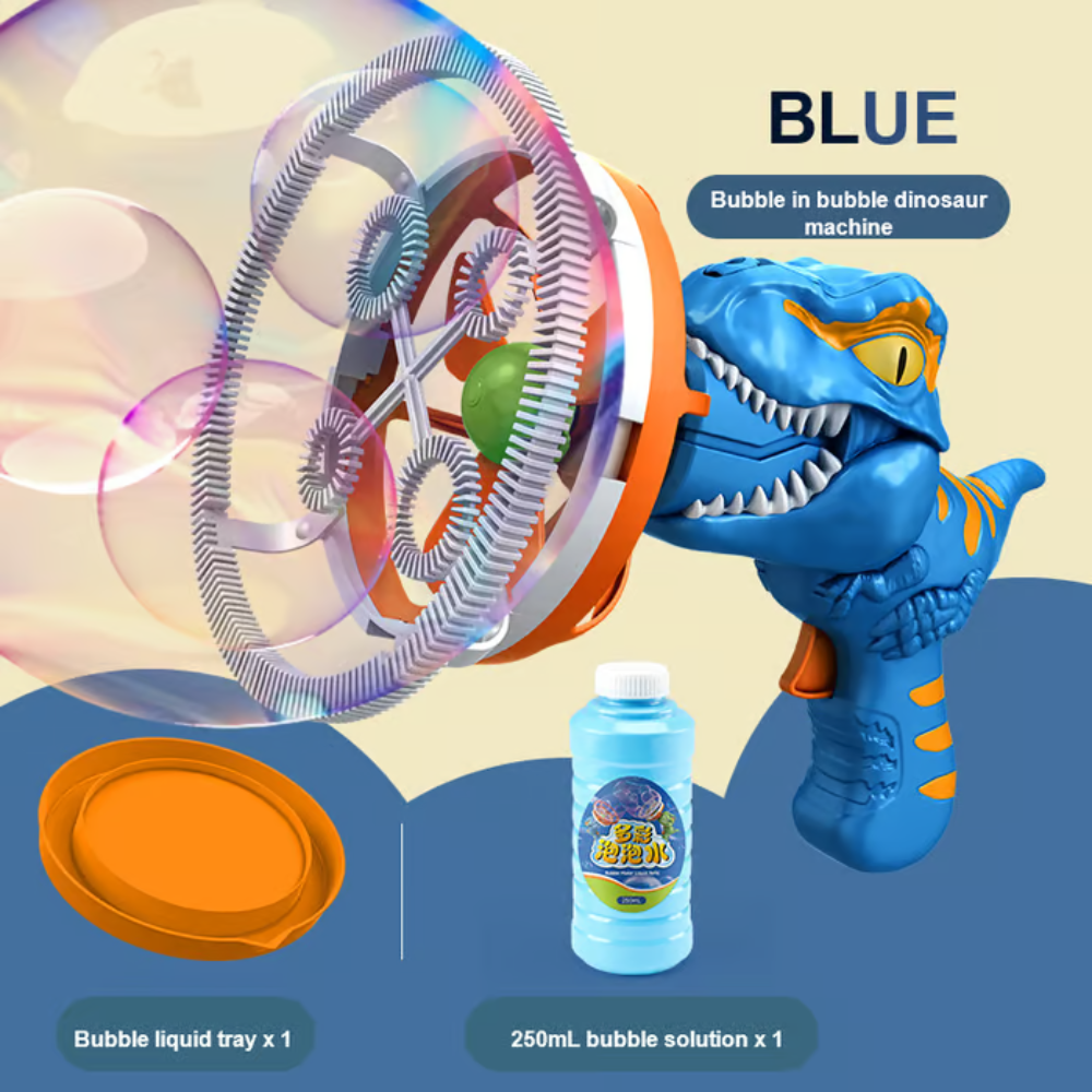 MiniDino Portable Dinosaur Bubble Blaster Toy