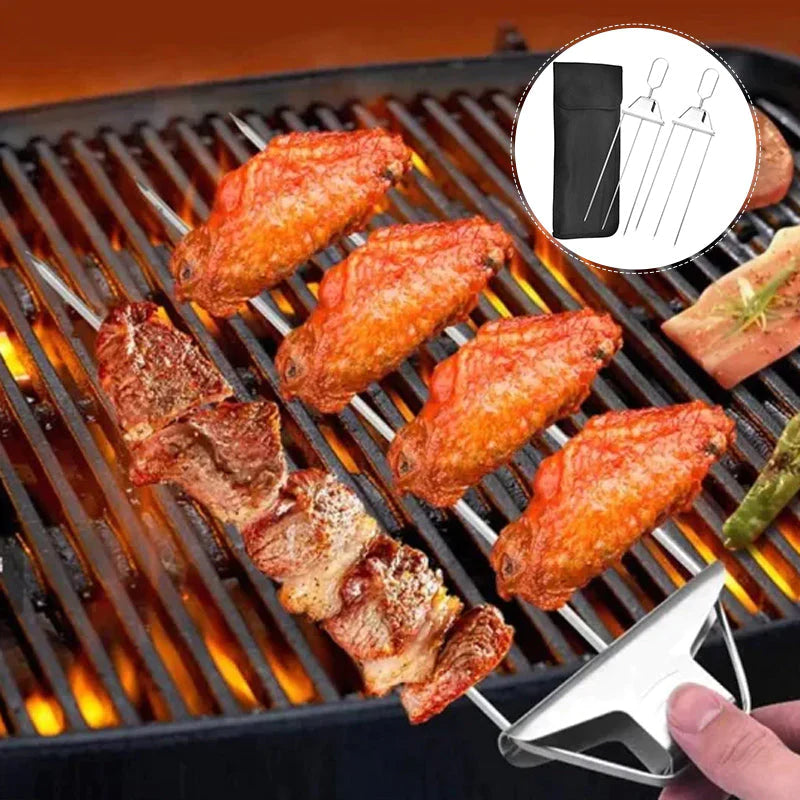 BlazeTrio Skewers — Stainless Steel BBQ Skewer Set