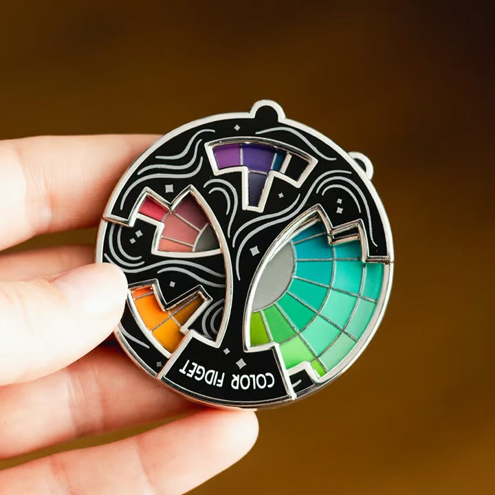 Koliesko farieb Fidget pripínací kreatívny smaltovaný spinner brošňa