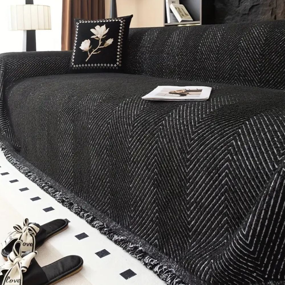 LumiWeave - Herringbone Sofa Cover Throw