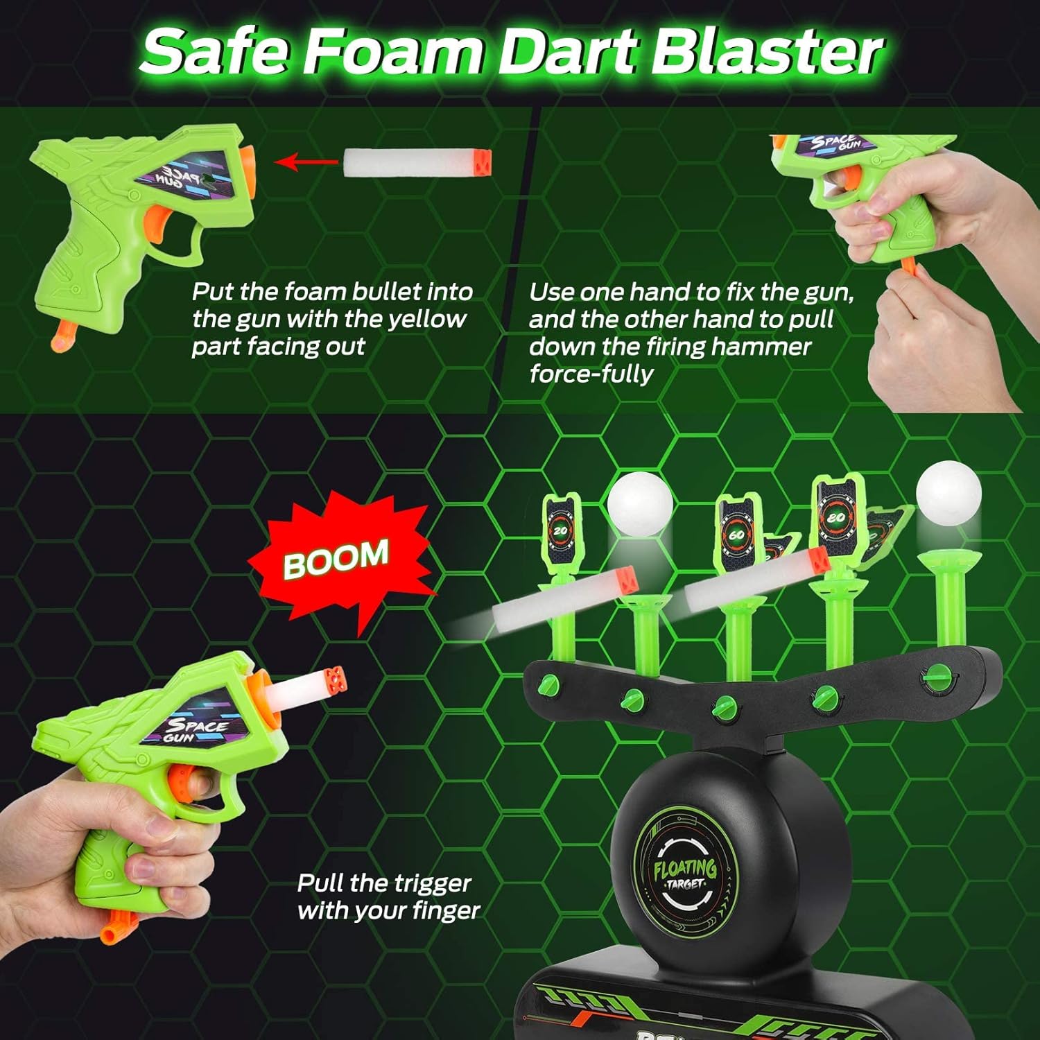 Elektronikus szivacslövedék-kilövő interaktív célpontkészlettel