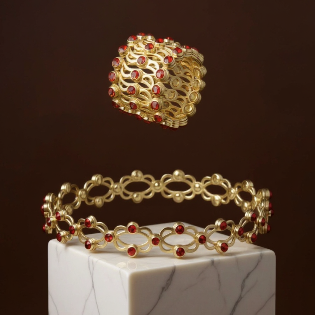 Skladací prsteň premeniteľný na náramok – šperkový doplnok