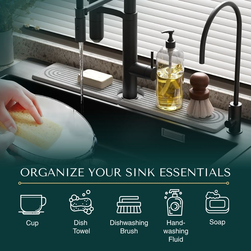 Tappetino scolapiatti ad asciugatura rapida per lavello e piani cucina