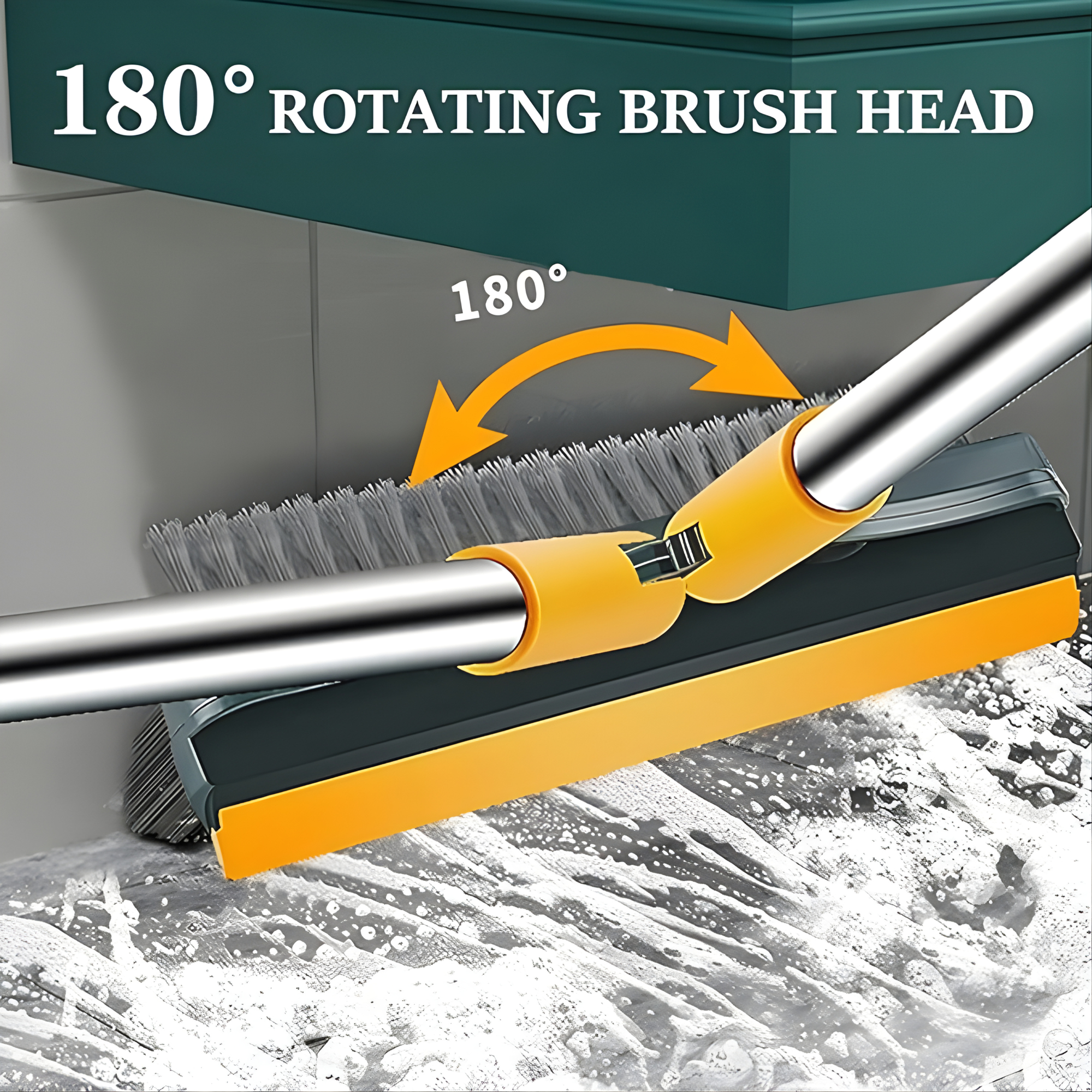 Monikäyttöinen monipintainen siivousharja pitkällä varrella lattioille ja laatoille