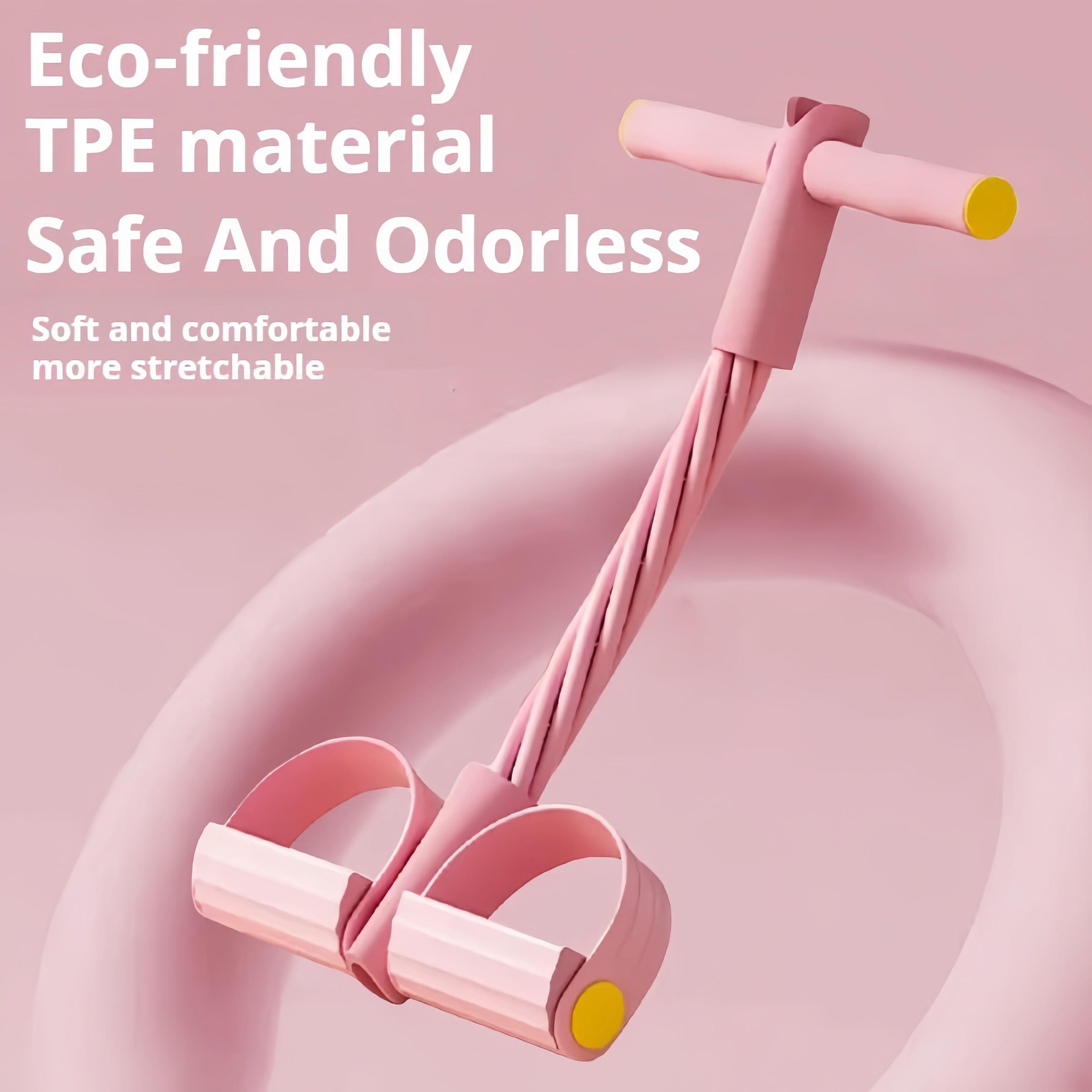 Ejercitador con banda de resistencia y pedales para entrenar en casa y tonificar