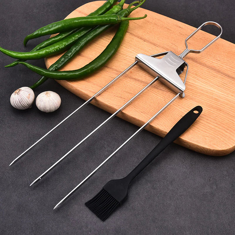 BlazeTrio Skewers — Stainless Steel BBQ Skewer Set