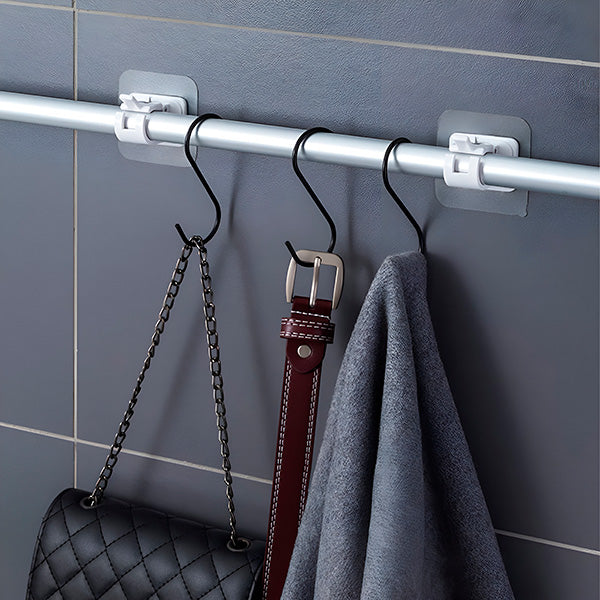 Adhesive Wall Hooks for Towel Rods and Home Organization (x4)