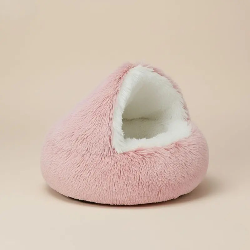 CozyCave- Plush Hooded Pet Bed