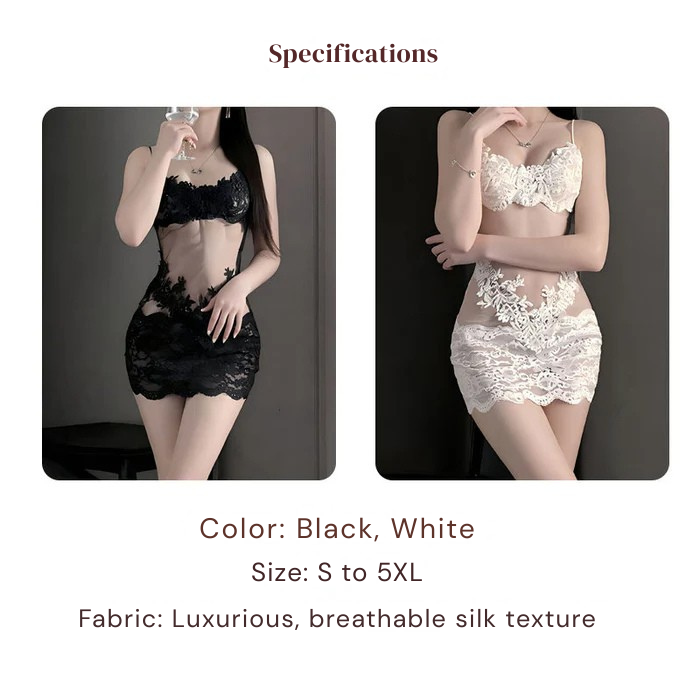 GlowSeren - Lace Babydoll Lingerie Dress for Women